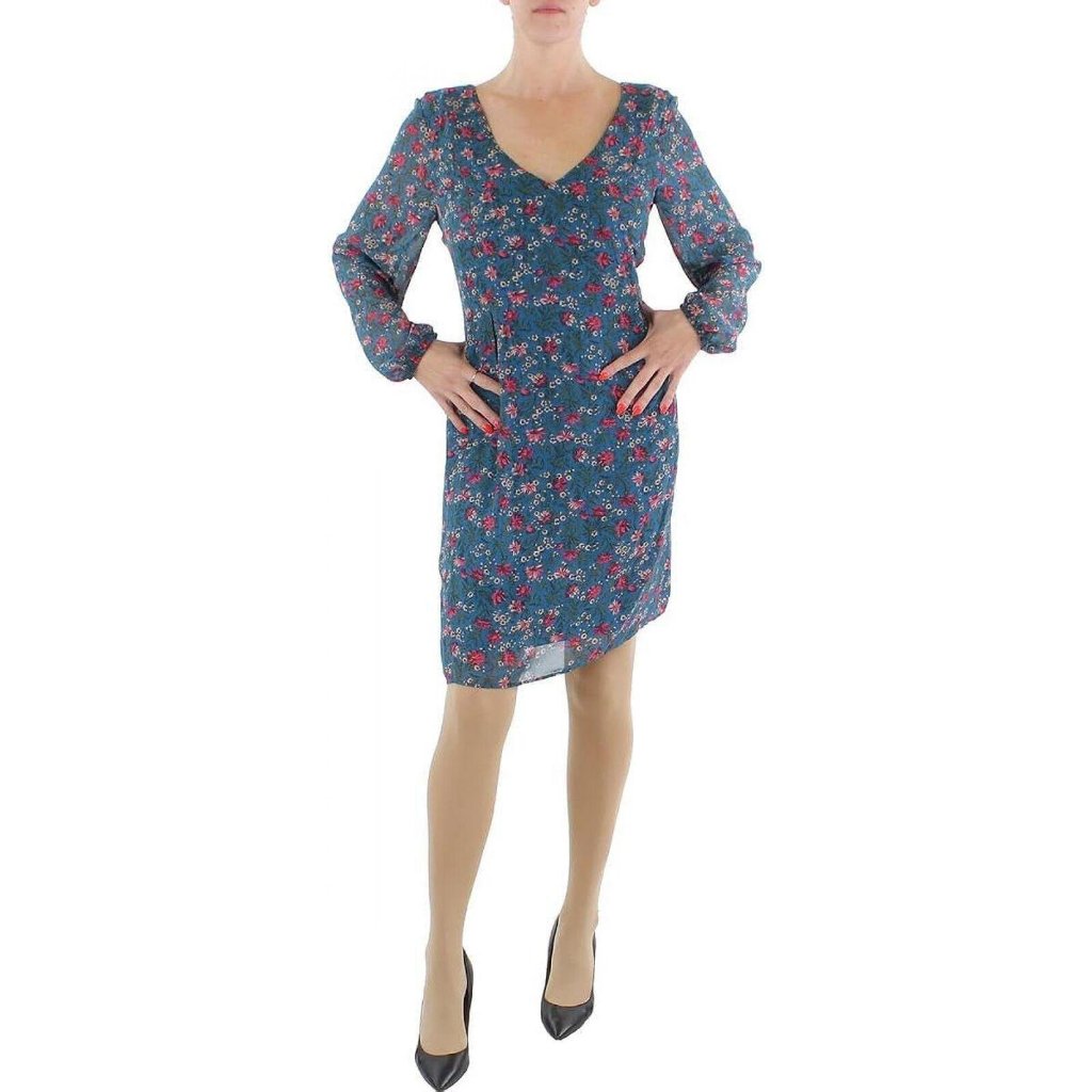 Nwt Inc Womens Floral Mini Shift Dress Green M 10855977 L Aqua Lake Combo Blue